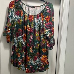 Cha Cha Vente Multicolor Floral Blouse